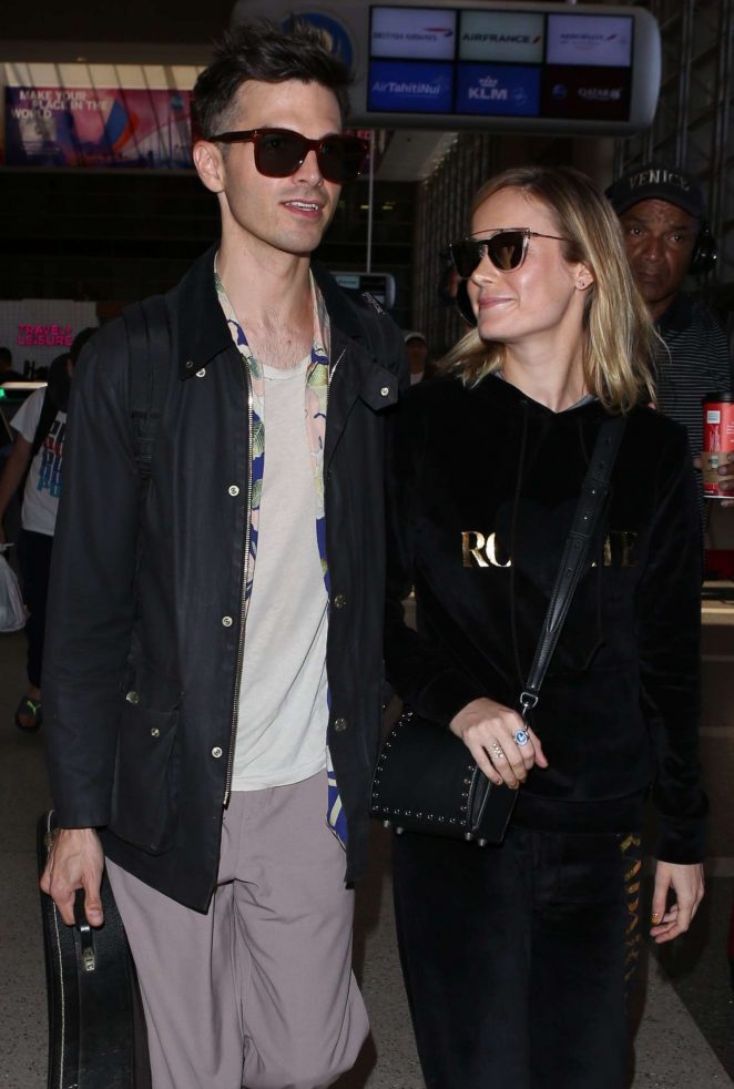 Brie Larson and Alex Greenwald at LAX Airport in Los Angeles 